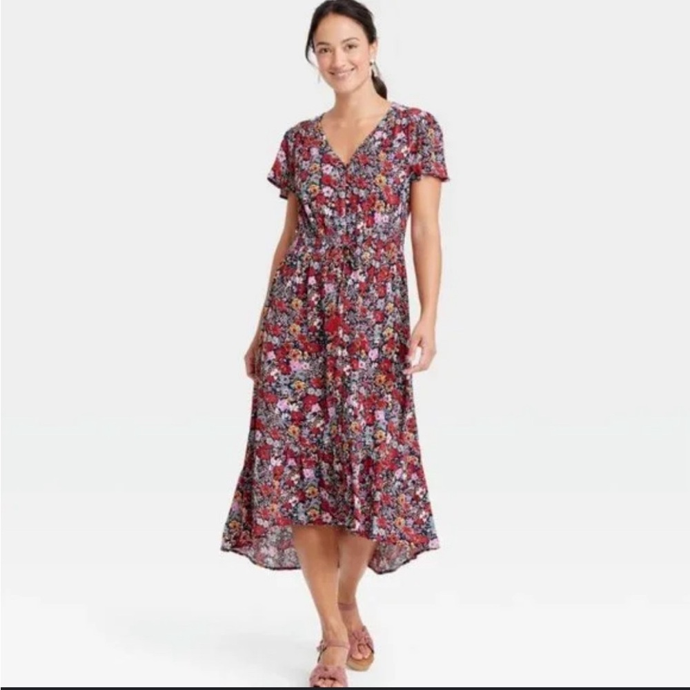 Knox Rose Red and Pink floral dress